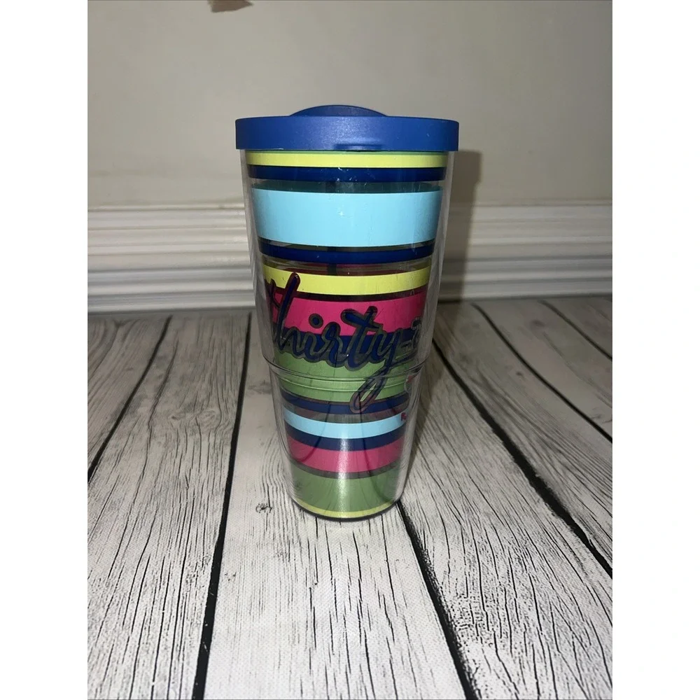 Thirty-One 31 Striped Anchor Cruise Tervis Tumbler 24oz Cup With Lid